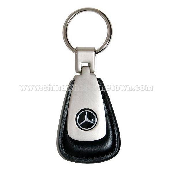 Mercedes-Benz Key Chain Fob - Leather / Brushed Finish