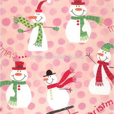 Merry Christmas Snowmen Wrapping Paper