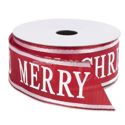 Merry Christmas Wired Ribbon