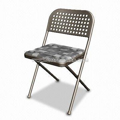 Metal Folding Chair with Molded PP Backrest