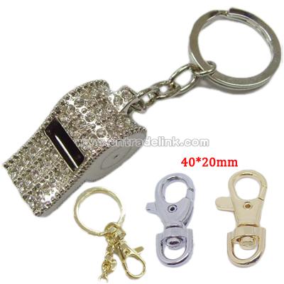 Metal Jewelry Whistle Keychain
