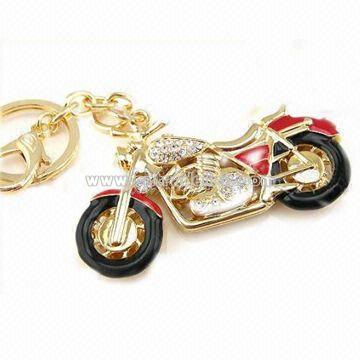 Metal Keychain with Rhinestone Material