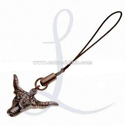 Metal Mobile Phone Straps with Diamante