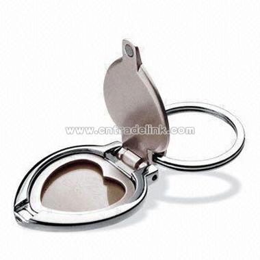 Metal Photo Frame Keychain with Split-ring Keyholder