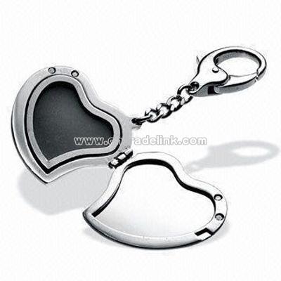 Metal Photo Frame Keychain with Split-ring Keyholder