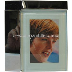 Metal Photo frame with black crocodile covered