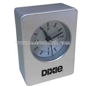Metal analog desk clock