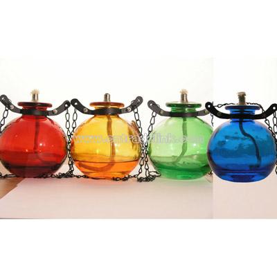 Metal and Glass Table Oil Lamp