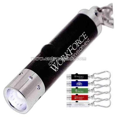 Metal flashlight with carabiner