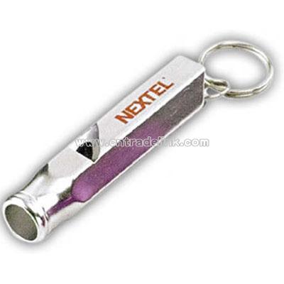 Metal key holder with whistle