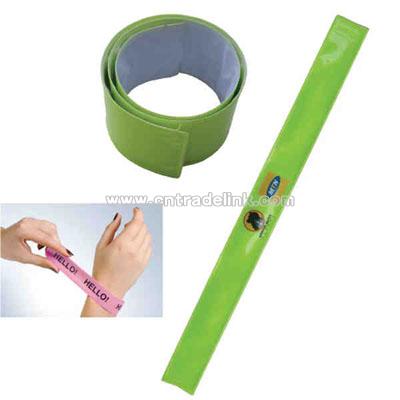 Metal plate and PVC snap band bracelet