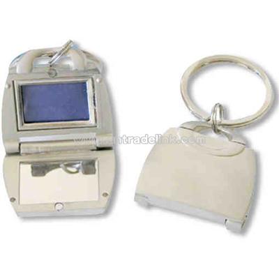 Metal purse keyring with mirror and photo frame