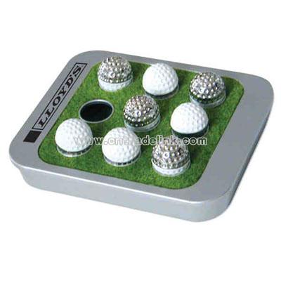 Metal travel executive golf tic tac toe with carry on