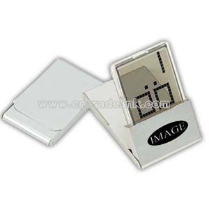 Metal traveling LCD clock with alarm