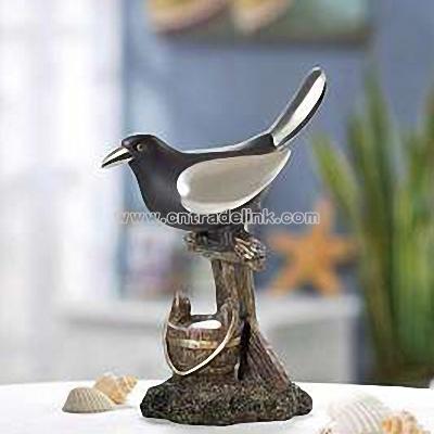 Metallic Bird Figurine