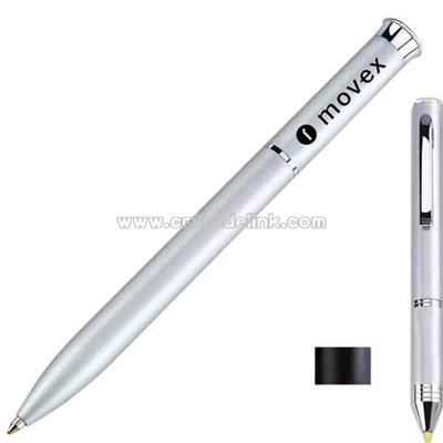Metallic color barrel 2-in-1 pen, stylus and ballpoint.