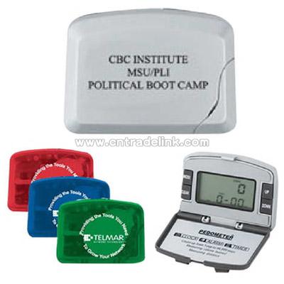 Meter pedometer with clock