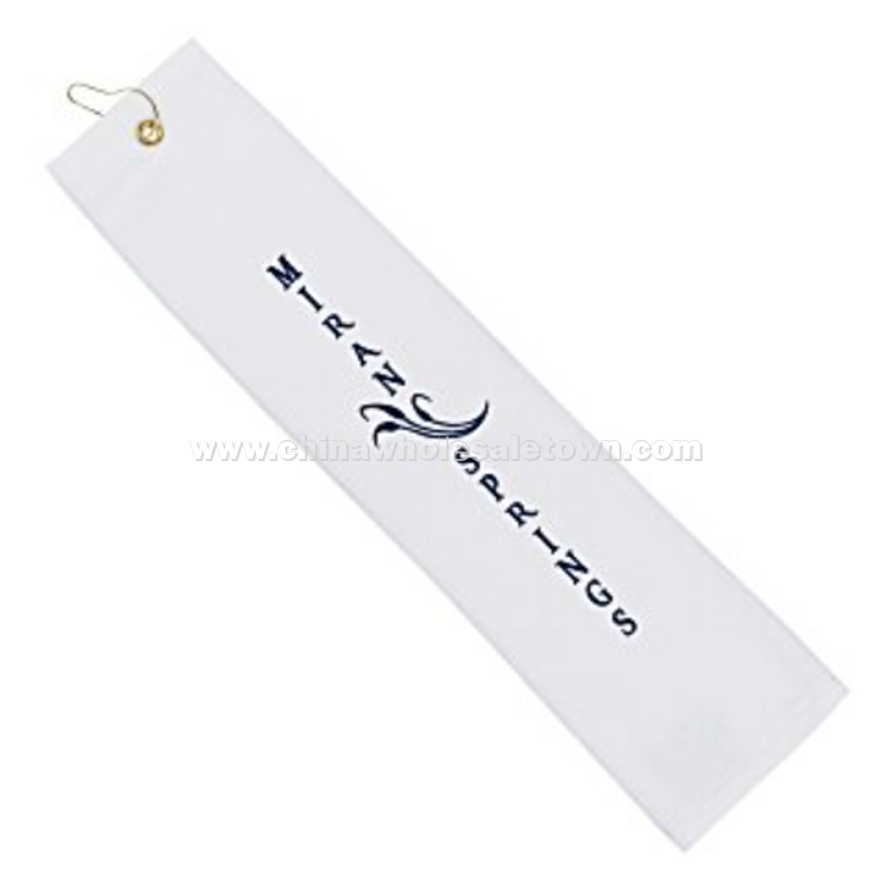 Midweight TriFold Golf Towel - White