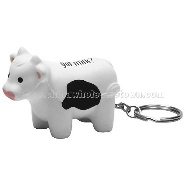 Milk Cow Stress Ball With Key Ring / KeyChain
