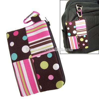 Mini Coin Purse Dots and Stripes with Carabiner