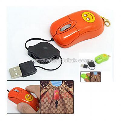 Mini Retractable Laptop PC 3D USB Optical Mouse with Clip