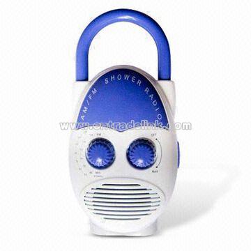 Mini Shower Radio with Built-in Speaker and Mini Flashlight