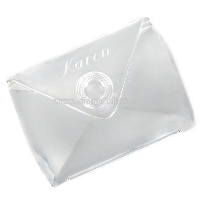 Mini Silver Plated Envelope Compact Mirror