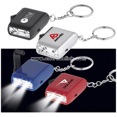 Mini Wind-Up Keychain Flashlight