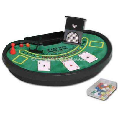 Mini blackjack table executive travel game set