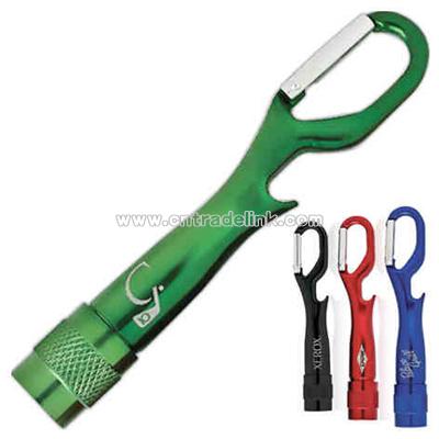 Mini carabiner clip light bottle opener