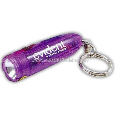 Mini long translucent flashlight with key chain
