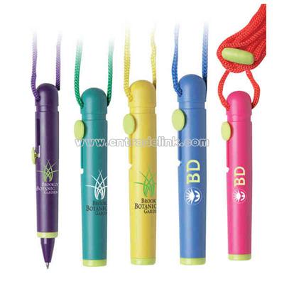 Mini plastic ballpoint pen with matching rope