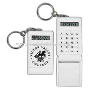 Mini plastic calculator with keychain