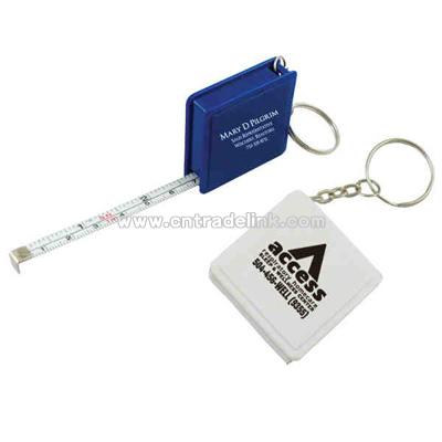 Mini size tape measure with level and keychain