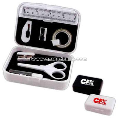 Mini stationery kit in hard case with daily essential office stationery