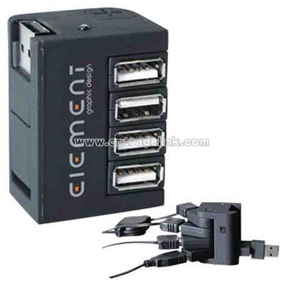 Mini-tower 4 port USB hub