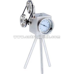 Miniature movie projector clock