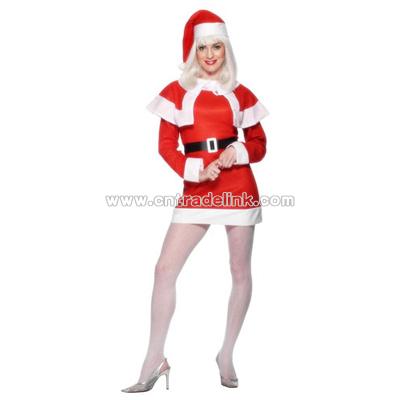 Miss Santa Costume with Cape - Small Size