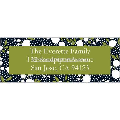 Mod Floral Black Address Label