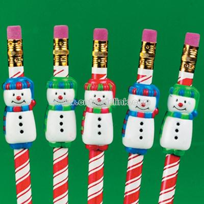 Molded Snowman Pencil Grips