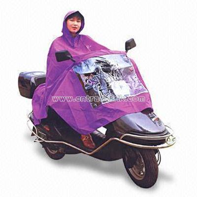Motorcycle Poncho with Mirror Access and Transparent Part