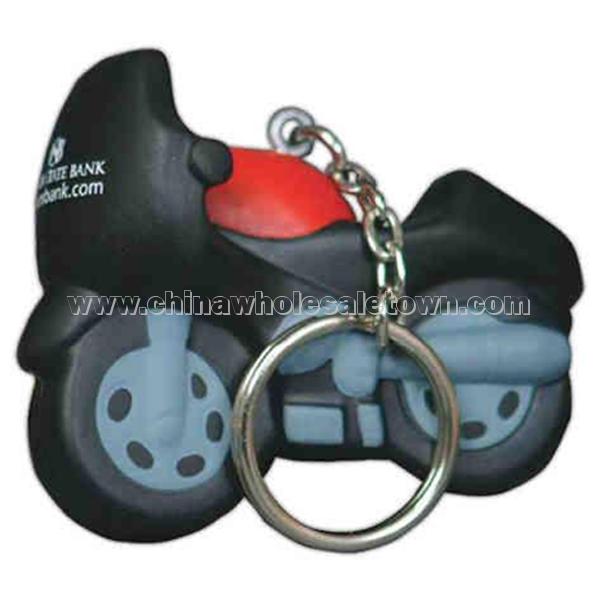 Motorcycle shape stress reliever keychain