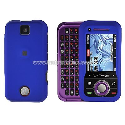 Motorola Rival A455 Rubberized Protector Case-Blue