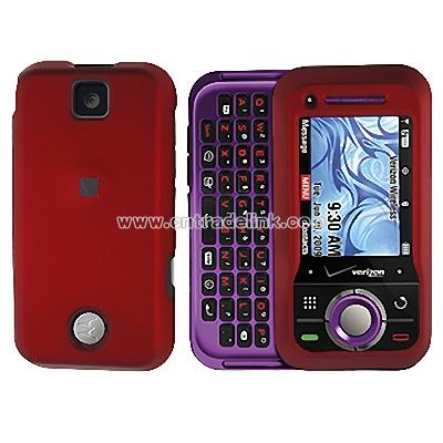 Motorola Rival A455 Rubberized Protector Case-Red