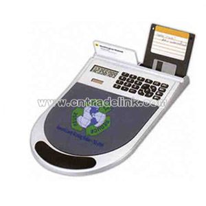 Mouse pad calculator with gel wrist cushion solar powered calculator