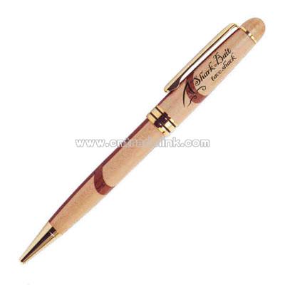 Multi-colored wood ballpoint pen