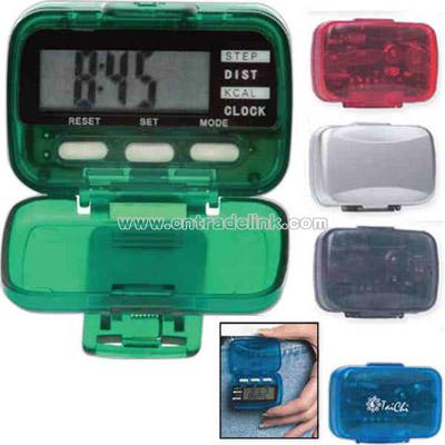 Multi function pedometer with clock