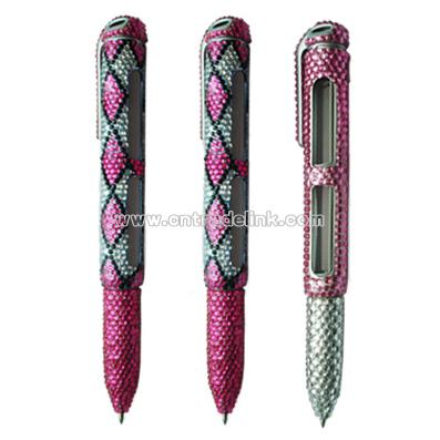 Multifunction Pen with Colorful Crystal Finish Pen Barrel