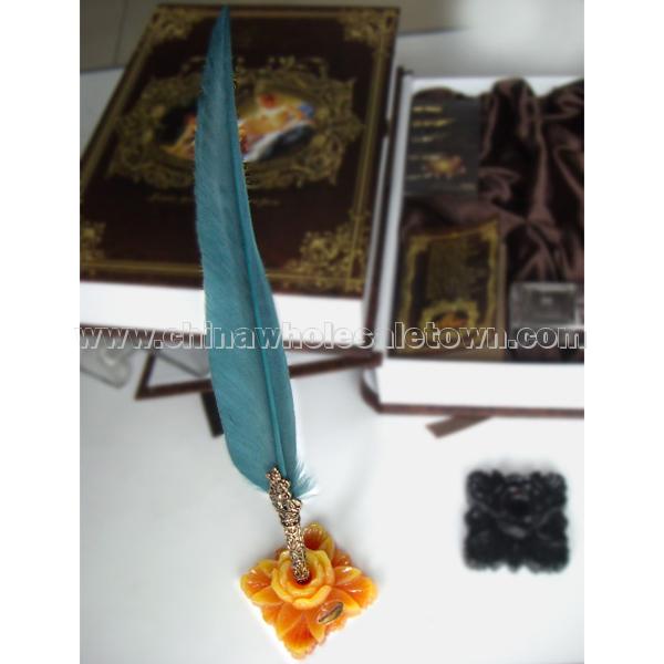 Natural Goose Feather Fountain Pen