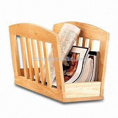 Natural Wooden Magazine Rack